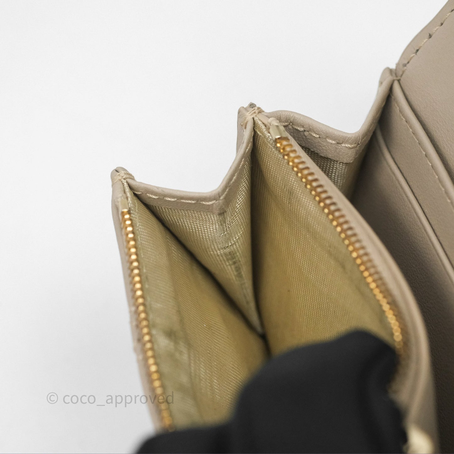 Christian Dior My Dior Glycine Wallet Powder Beige Cannage Lambskin