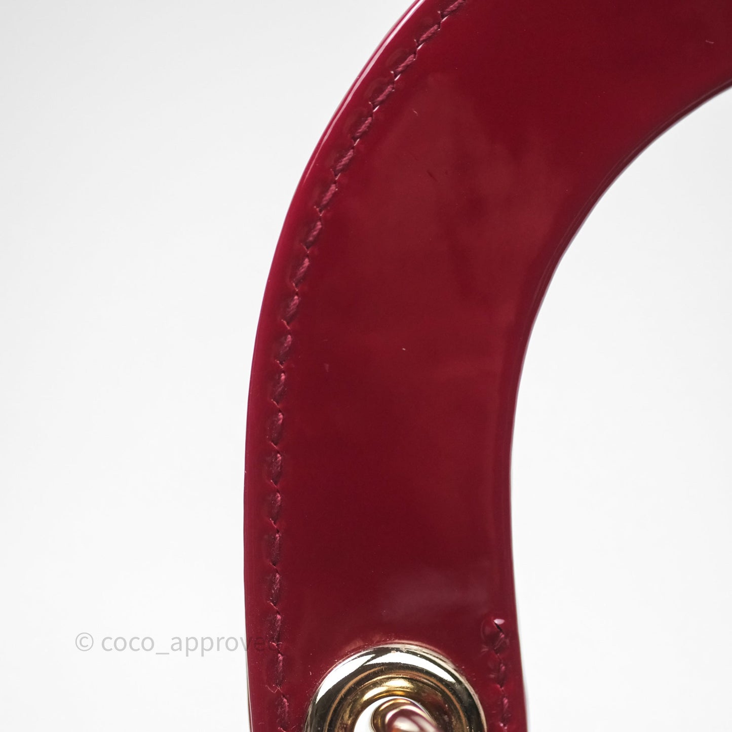 Christian Dior Mini Lady Dior Red Patent Cannage Gold Hardware