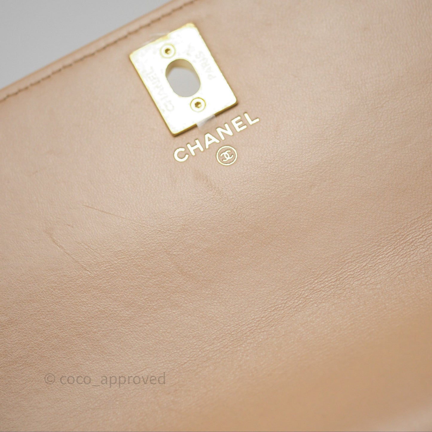 Chanel All Slide Wallet on Chain WOC Adjustable Chain Quilted Beige Lambskin