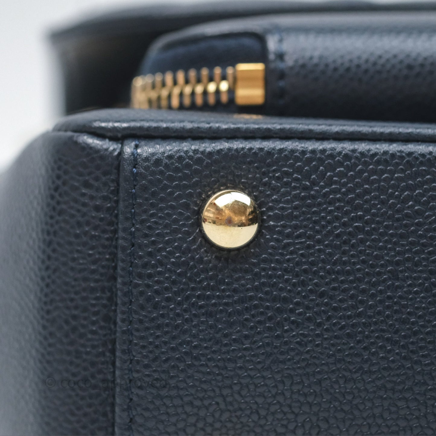 Chanel Quilted Small Business Affinity Flap Navy Caviar Gold Hardware