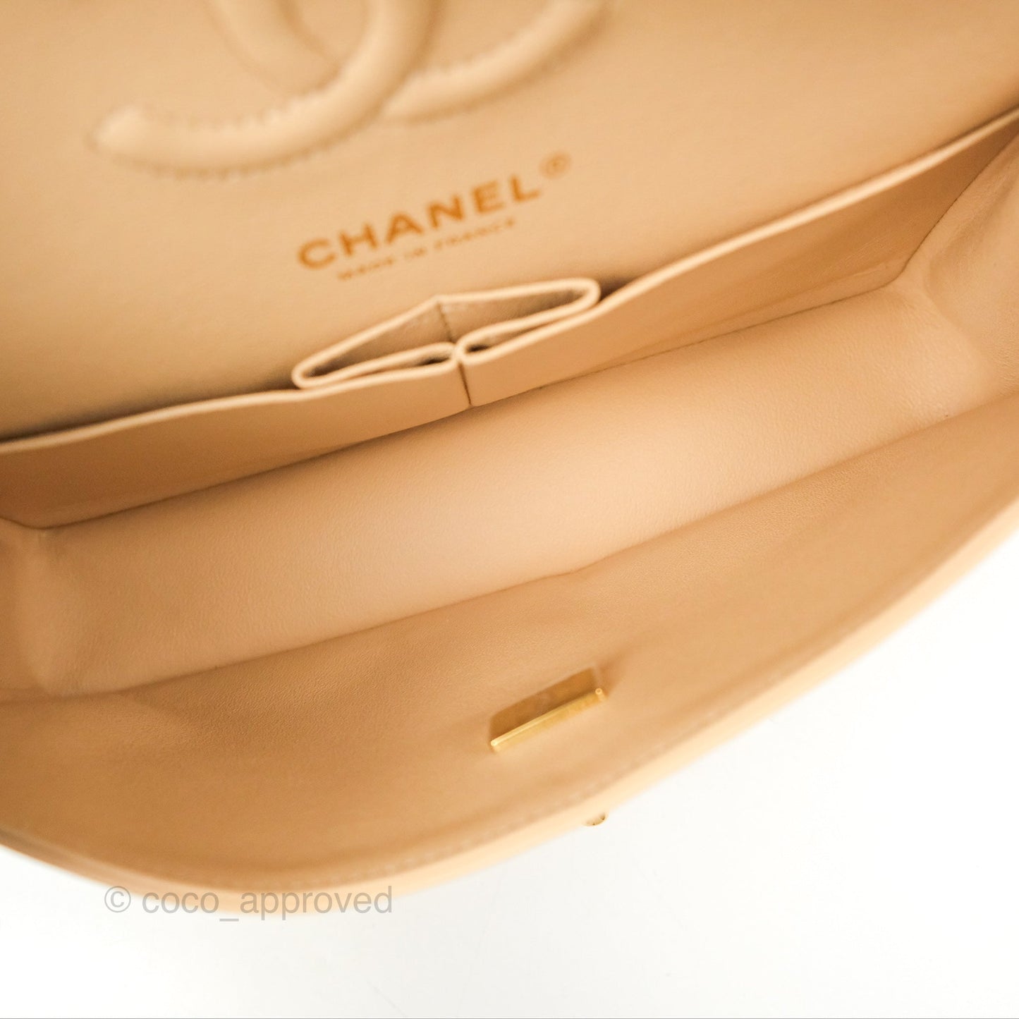 Chanel Small Quilted Classic Flap Beige Lambskin Gold Hardware
