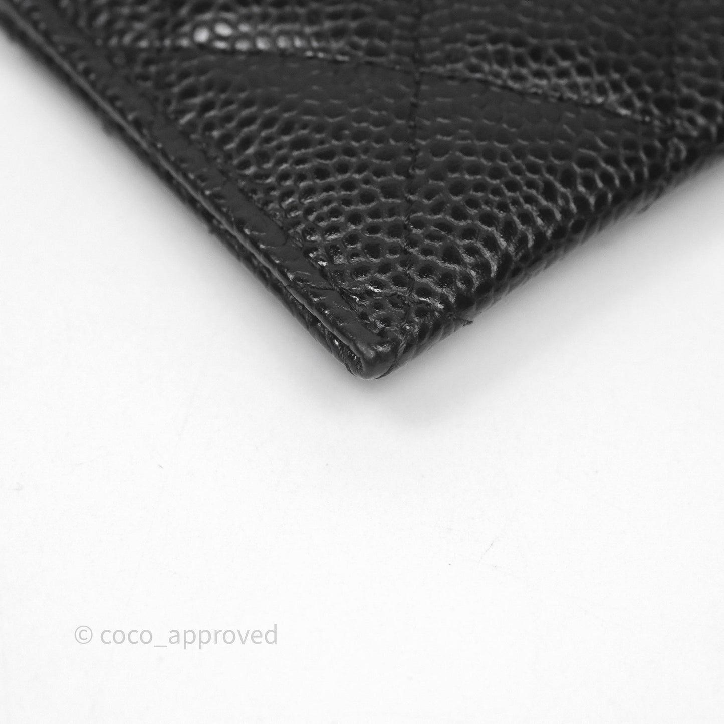 Chanel Classic Flat Card Holder Black Caviar Gold Hardware