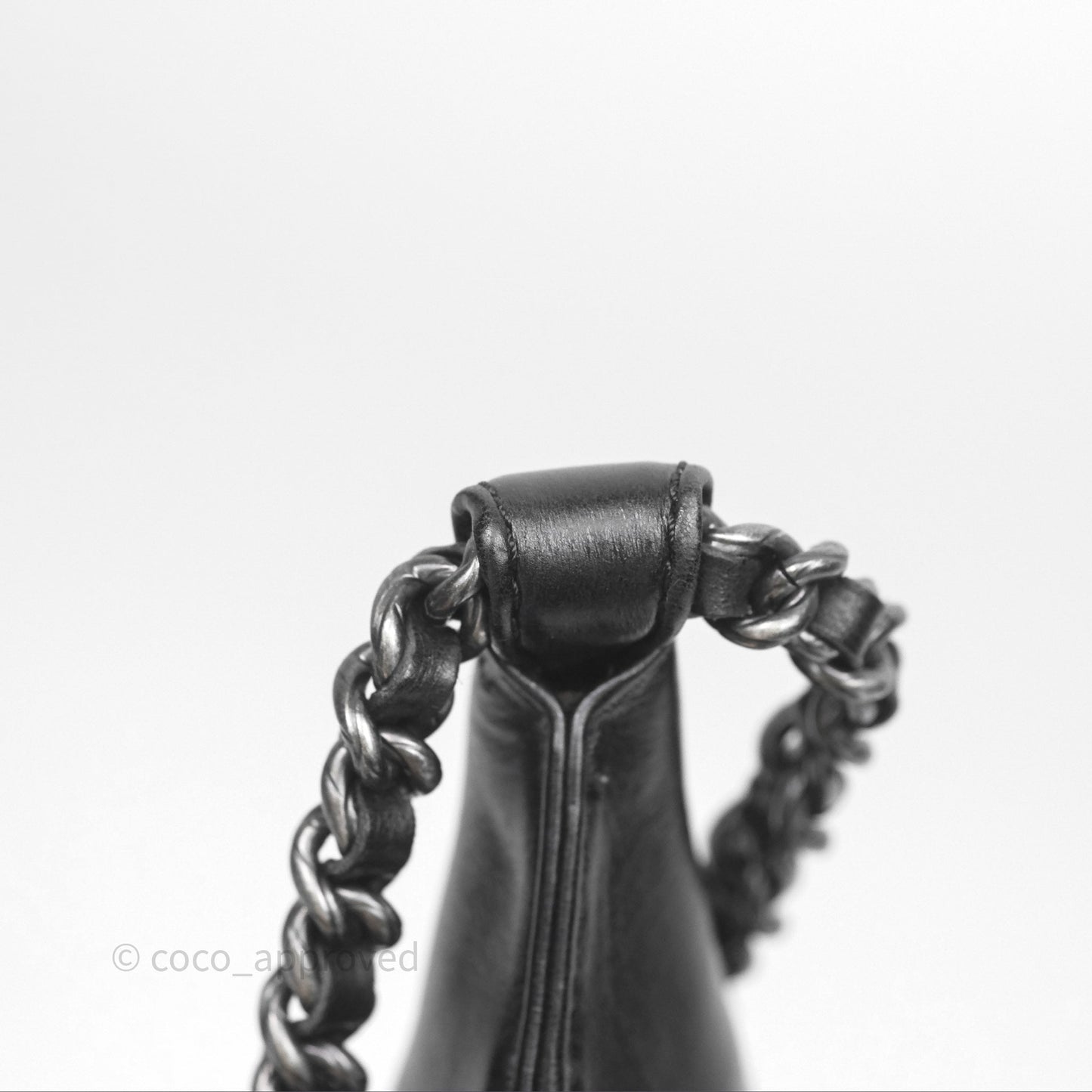 Chanel Quilted Coco Supple Hobo Black Aged Calfskin Ruthenium Hardware