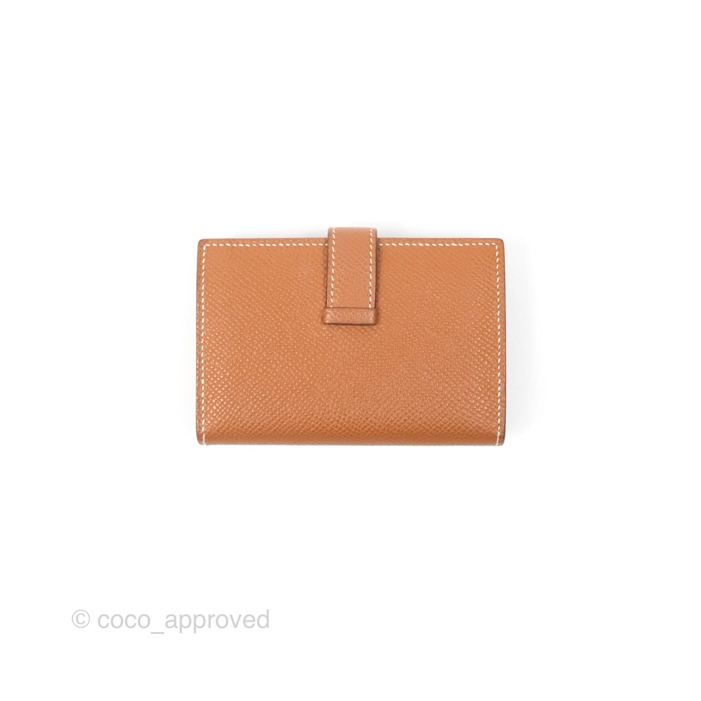 Hermes Bearn Mini Wallet Gold Epsom Palladium Hardware