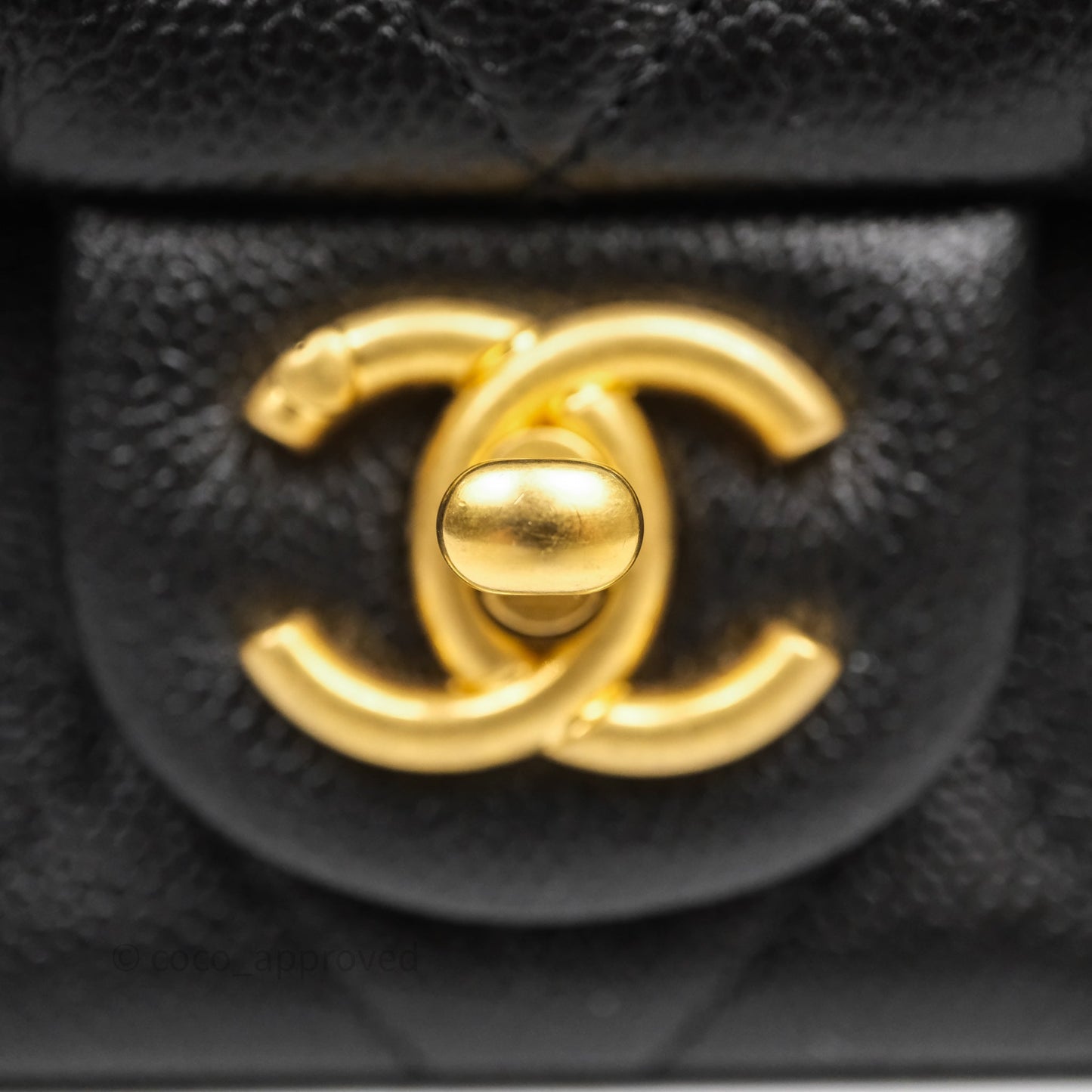 Chanel Mini Flap Bag Heart Adjustable Chain Black Caviar Aged Gold Hardware