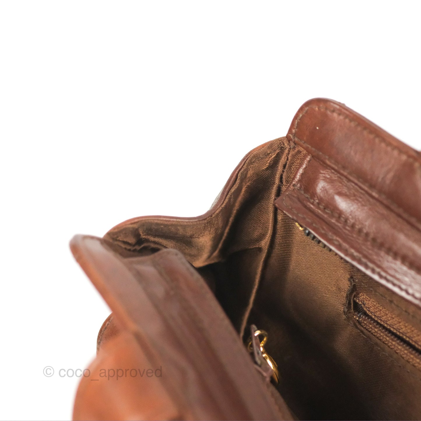 Chanel Vintage Tote Bag Quilted Brown 24K Gold Hardware