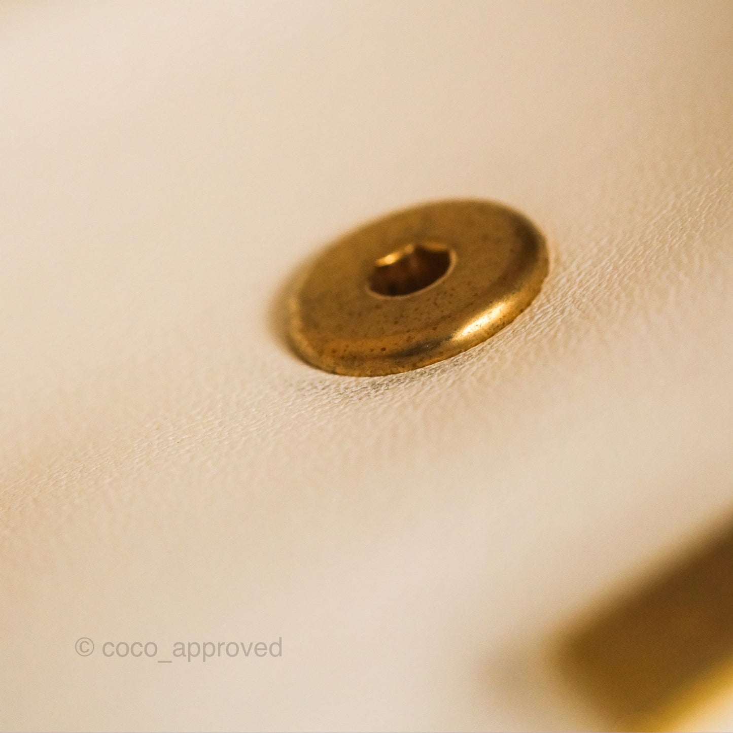 Chanel Large Flap Bag Heart Adjustable Chain White Caviar Aged Gold Hardware