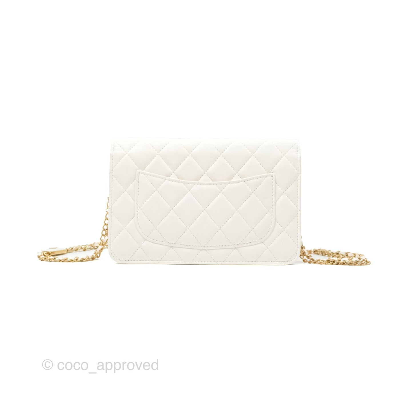 Chanel Quilted WOC White Lambskin Gold Hardware With Charms
