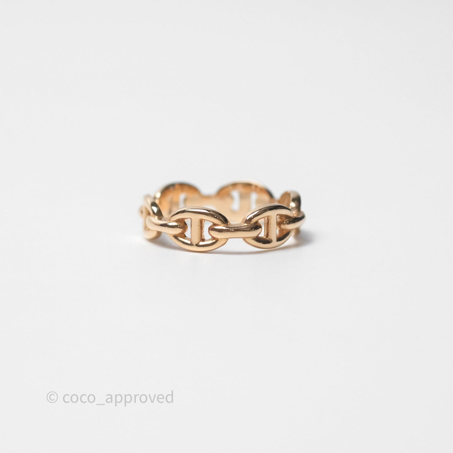 Hermès Chaine d'Ancre Enchainee Band Ring PM Rose Gold 55