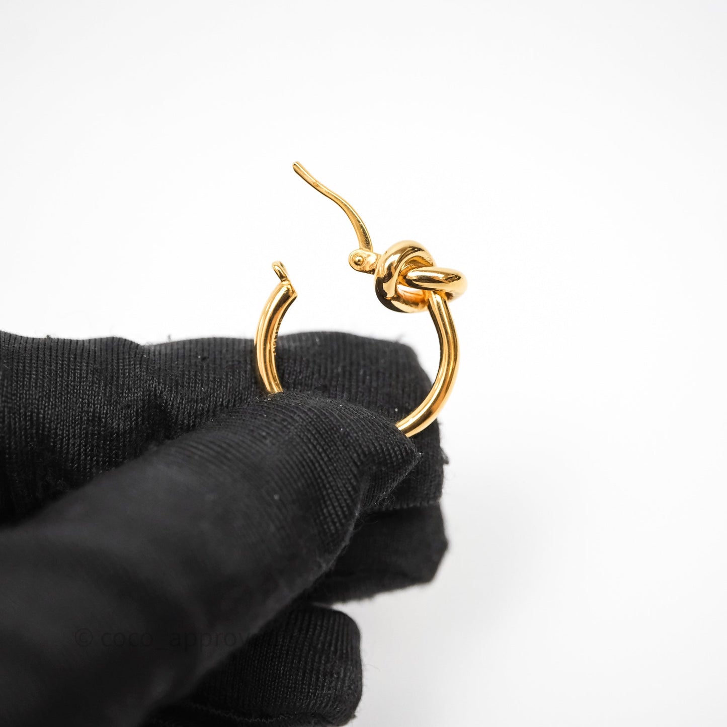 Celine Knot Hoop Earrings Gold Tone