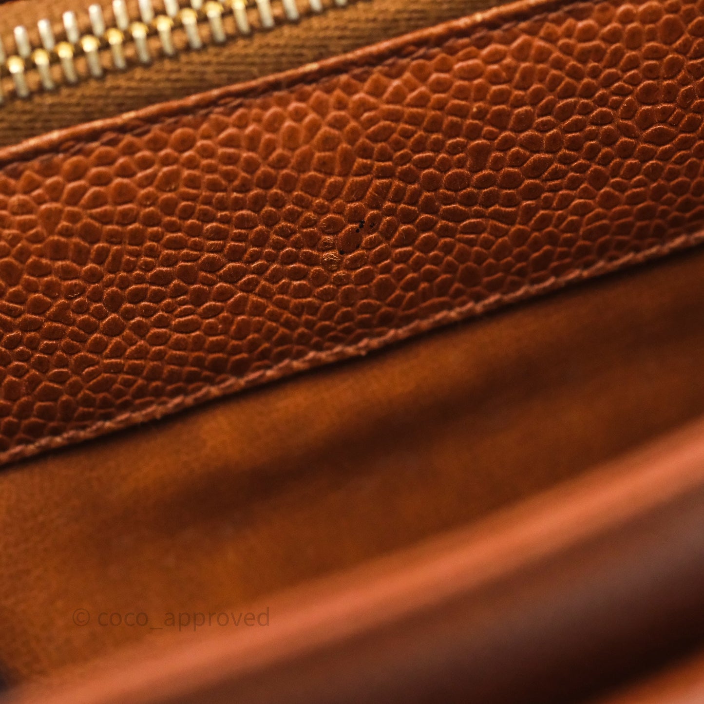 Chanel Vintage Tote Caramel Caviar 24K Gold Hardware