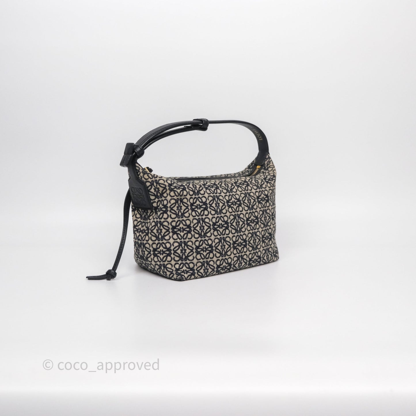 Loewe Small Cubi bag in Anagram Jacquard & Calfskin Navy/Black