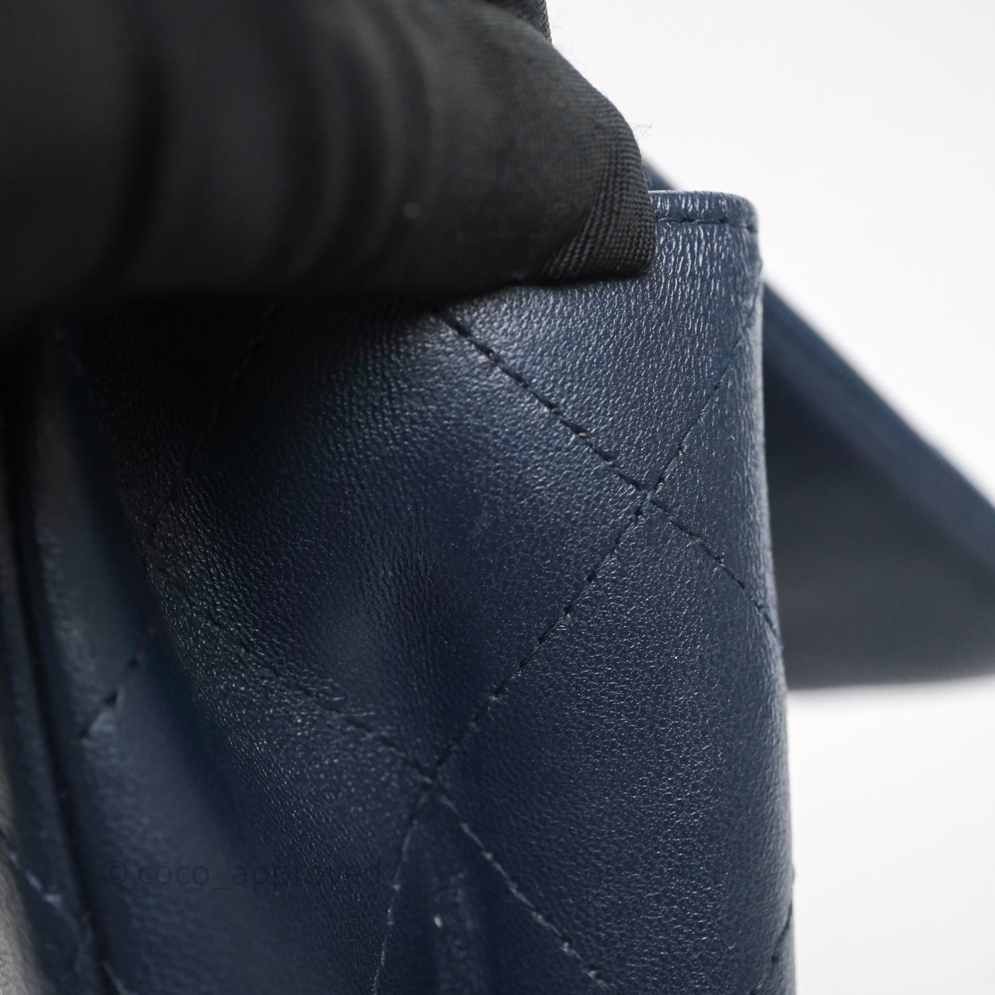 Chanel Quilted Clutch with Chain Lambskin Navy Gun Metal Hardware