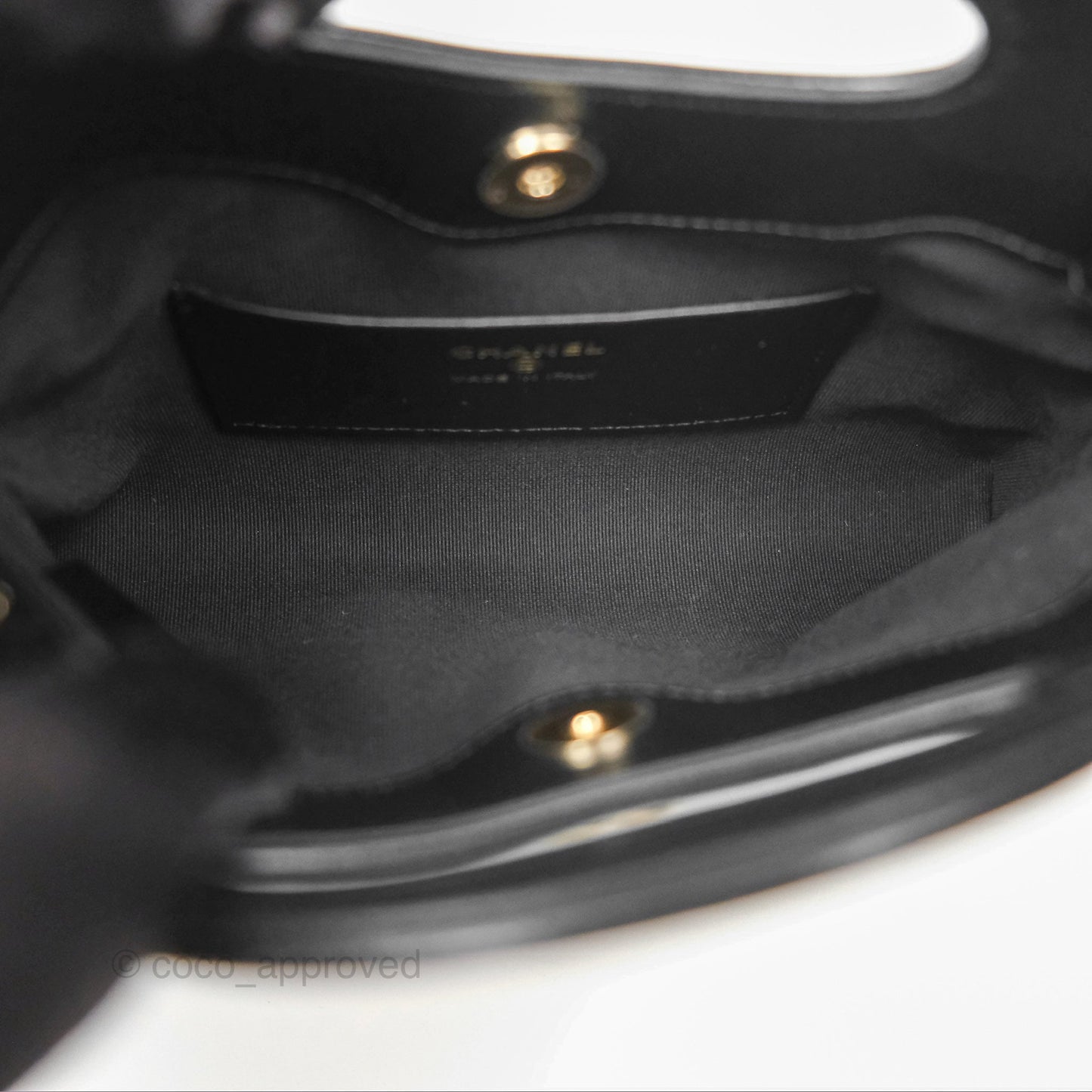 Chanel Nano 31 Black Shiny Lambskin Gold Hardware
