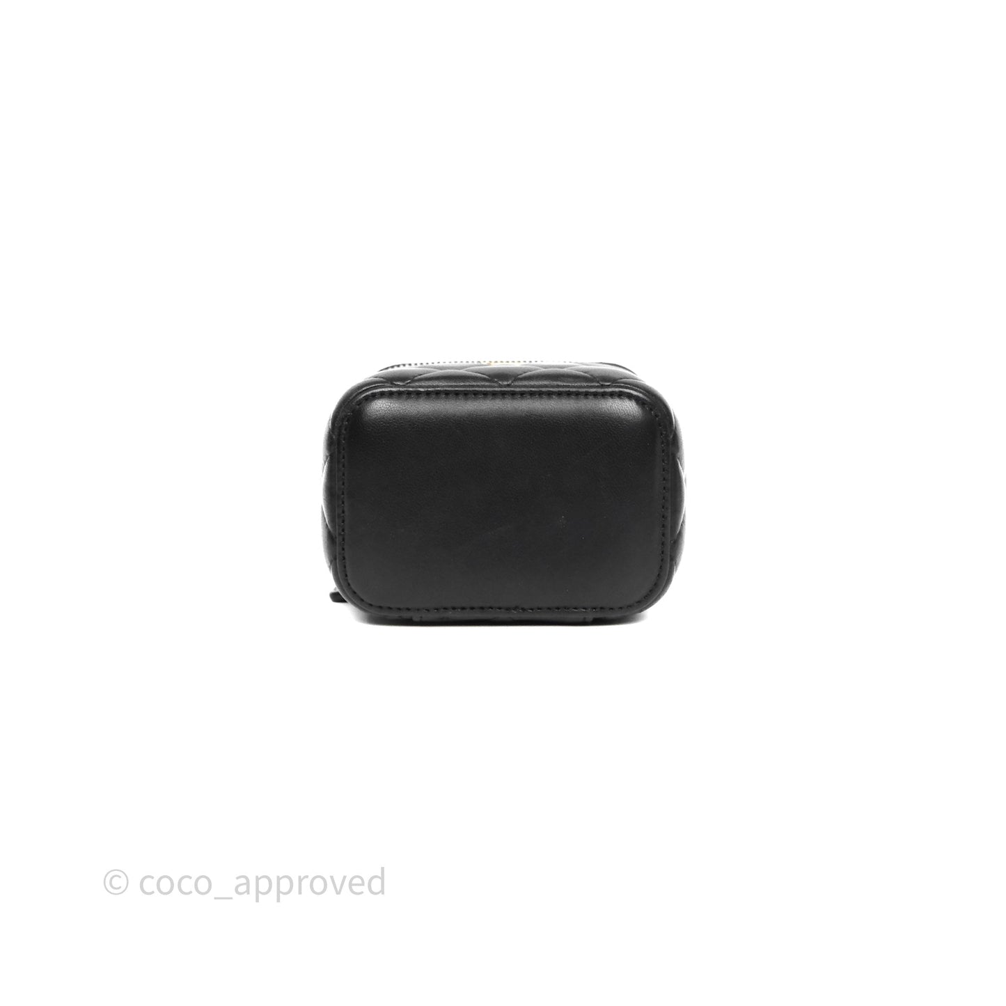 Chanel Mini Black Lambskin Vanity Pearl Crush With Chain Gold Hardware