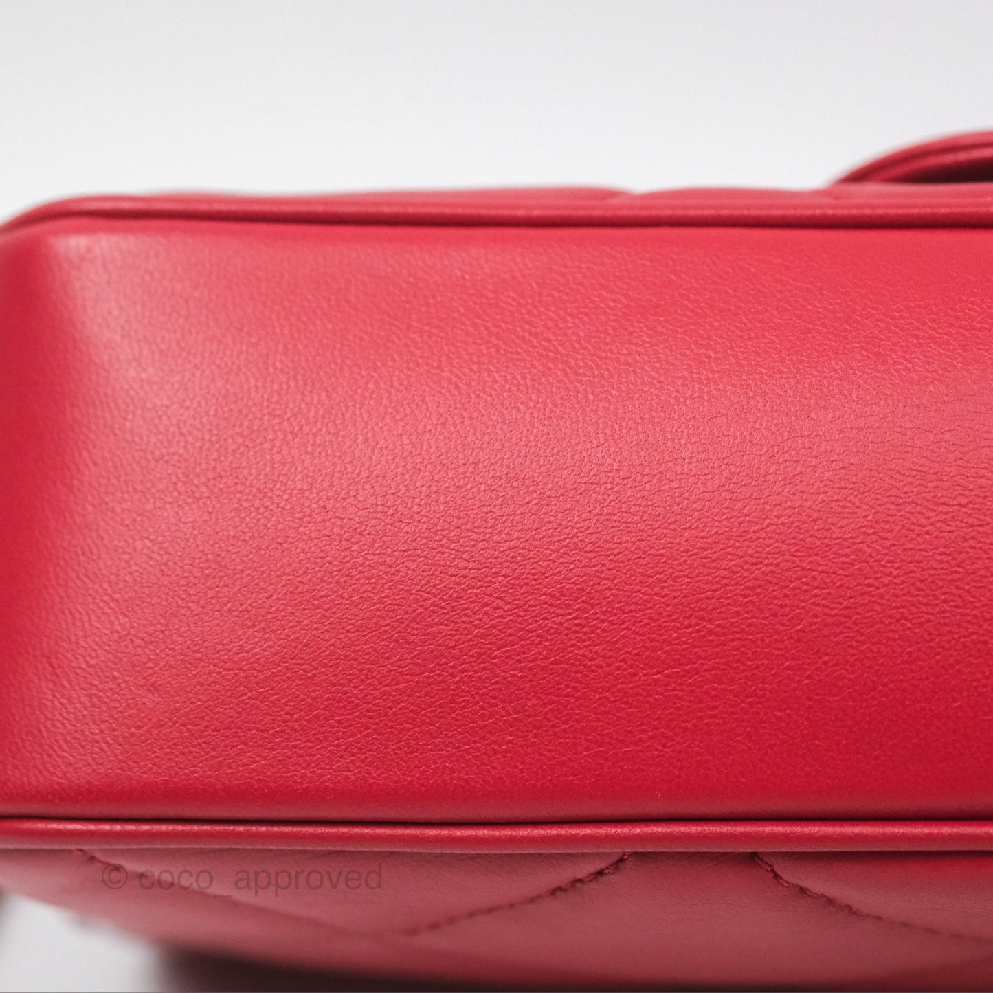 Chanel Easy Carry Flap Bag With Handle Red Lambskin Gold Hardware