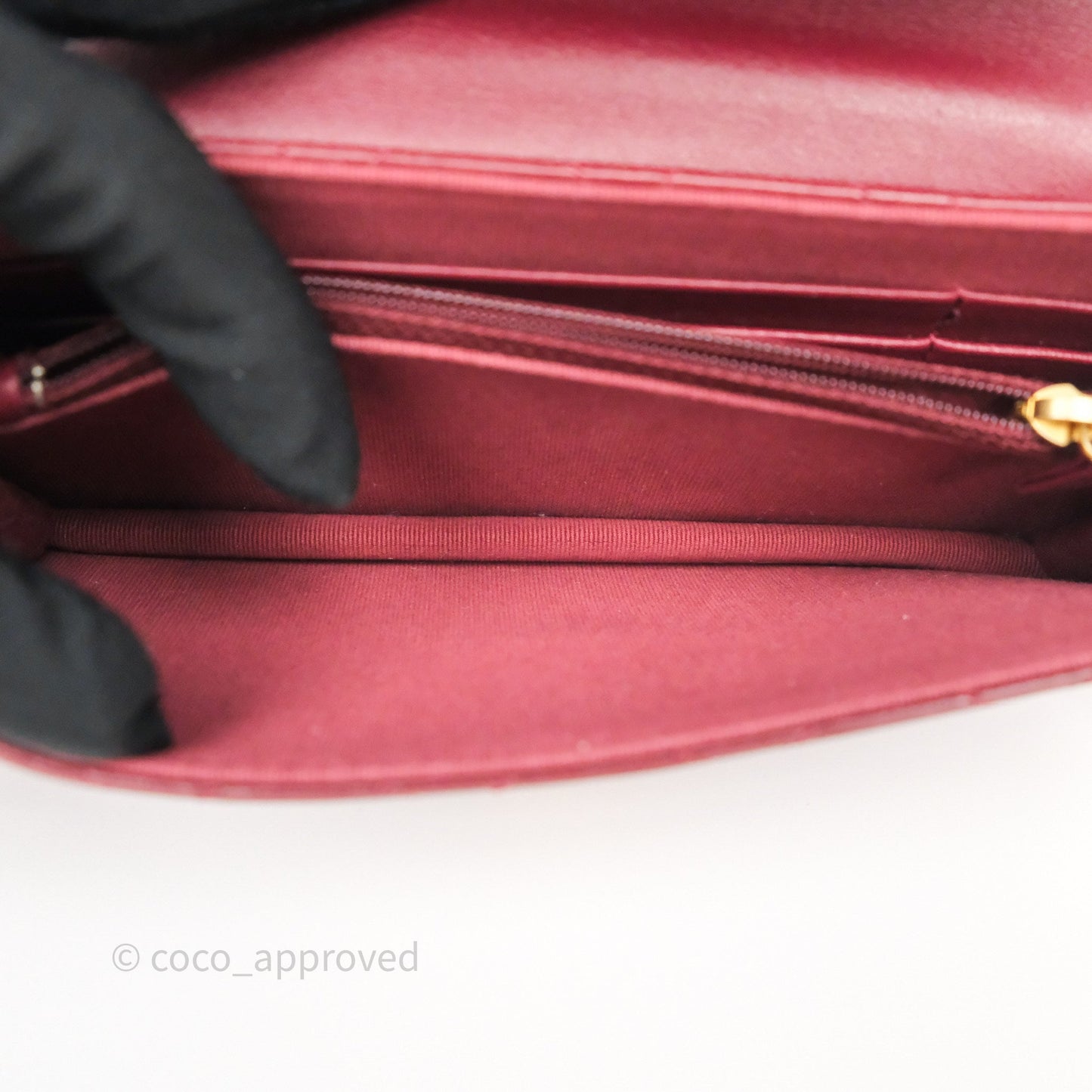 Chanel Mini WOC with CC Chain Burgundy Lambskin Gold Hardware 22K