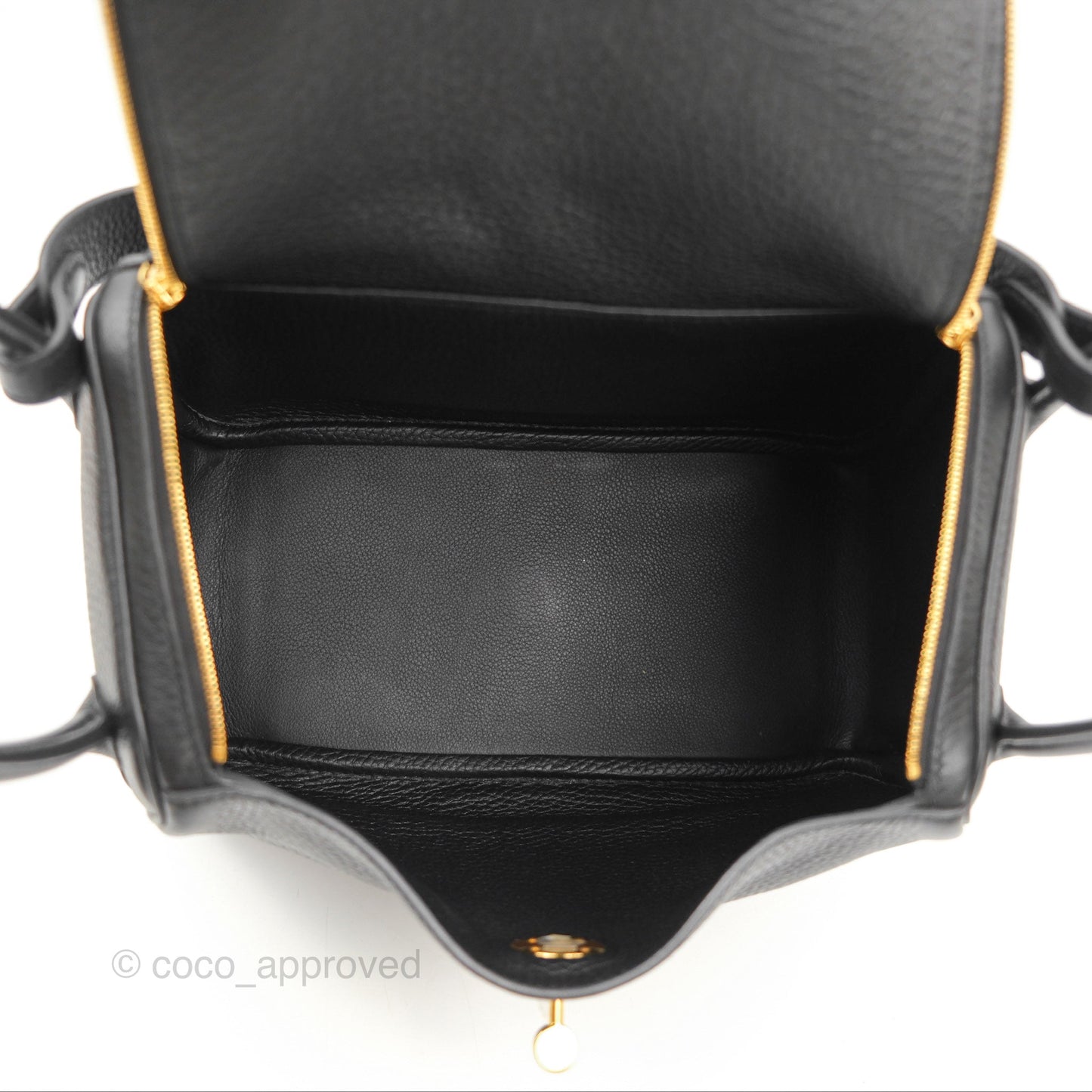 Hermès Lindy 26 Black Clemence Gold Hardware