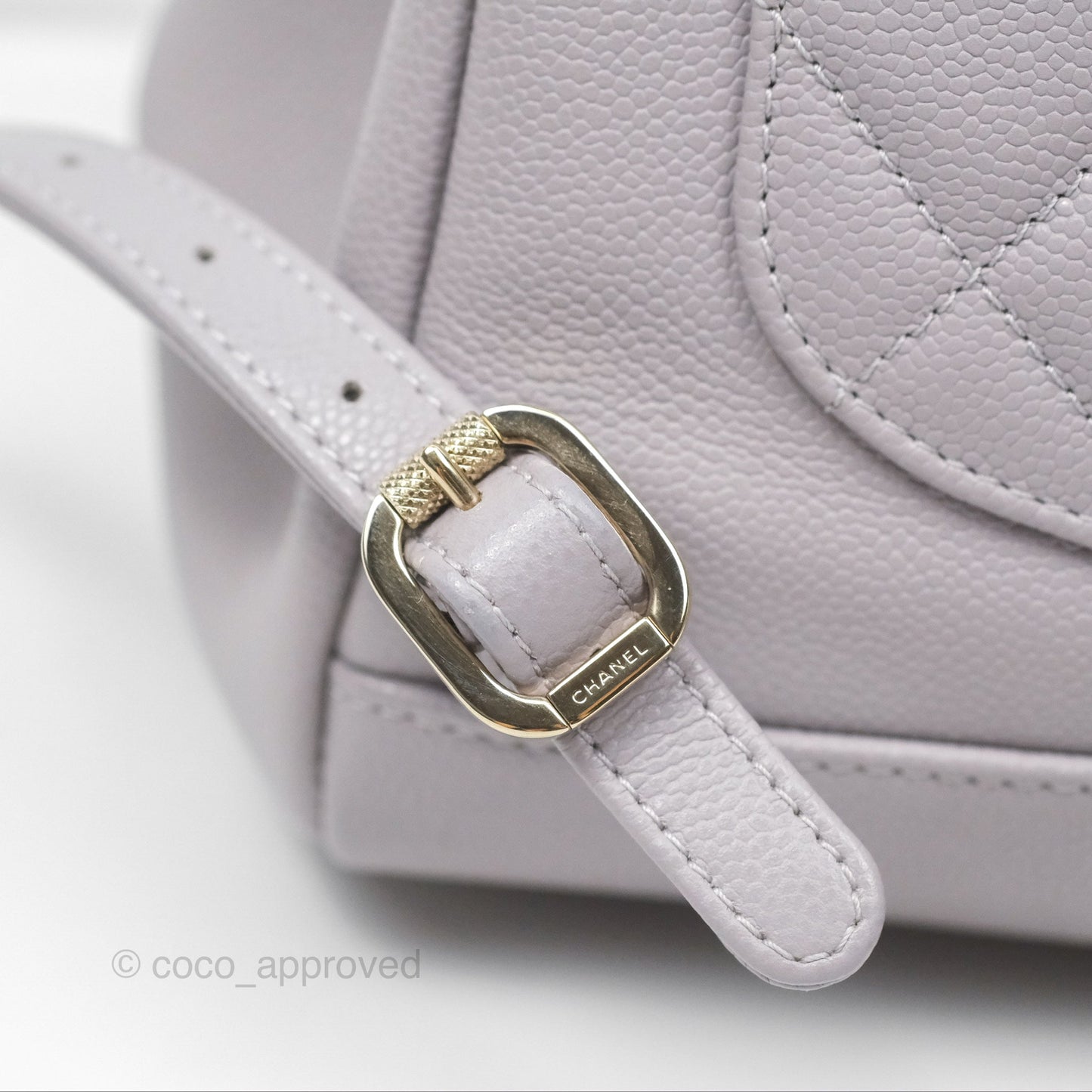 Chanel Mini Business Affinity Backpack Grey Caviar Gold Hardware 22B