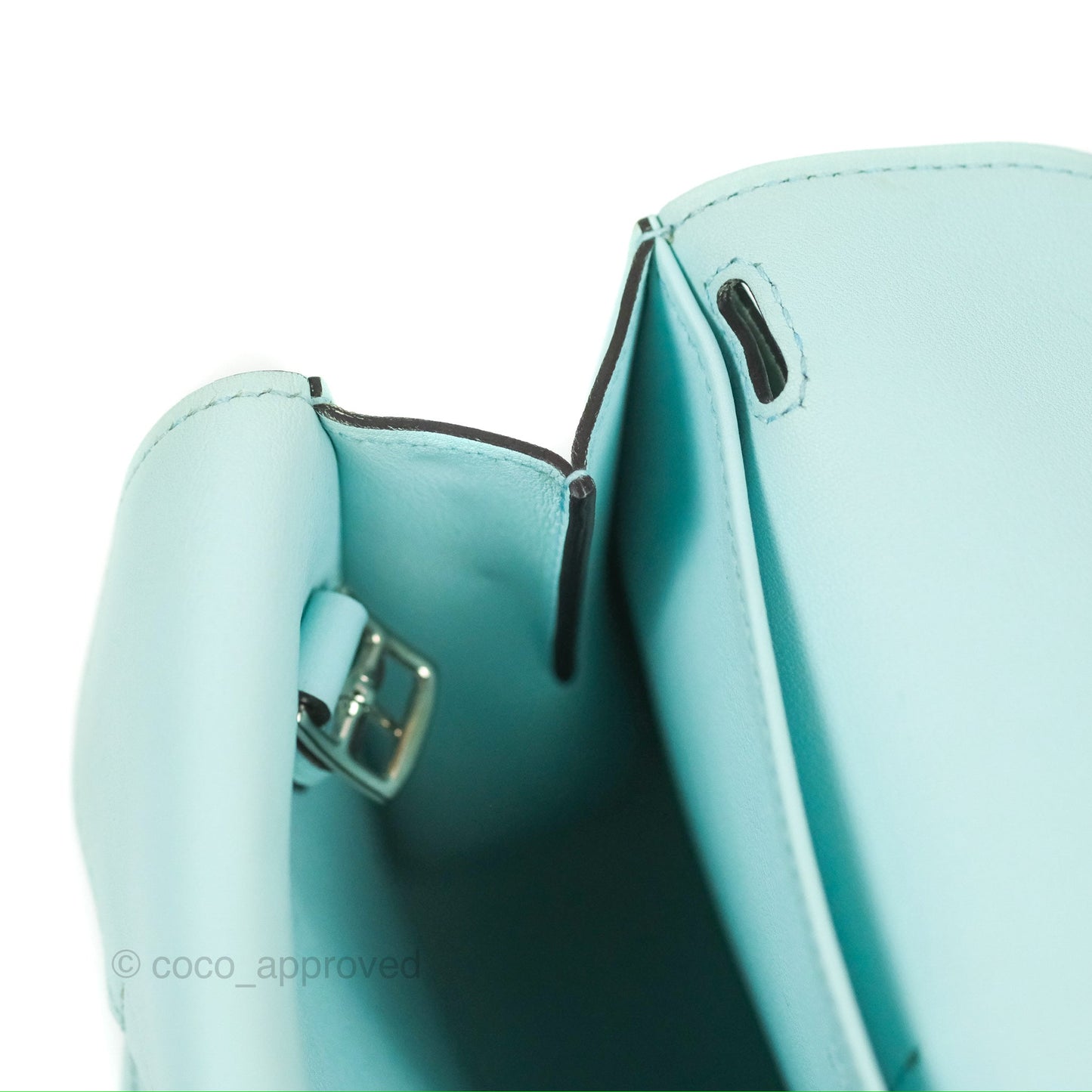 Hermès Halzan 22 Mini Aqua Swift Palladium Hardware