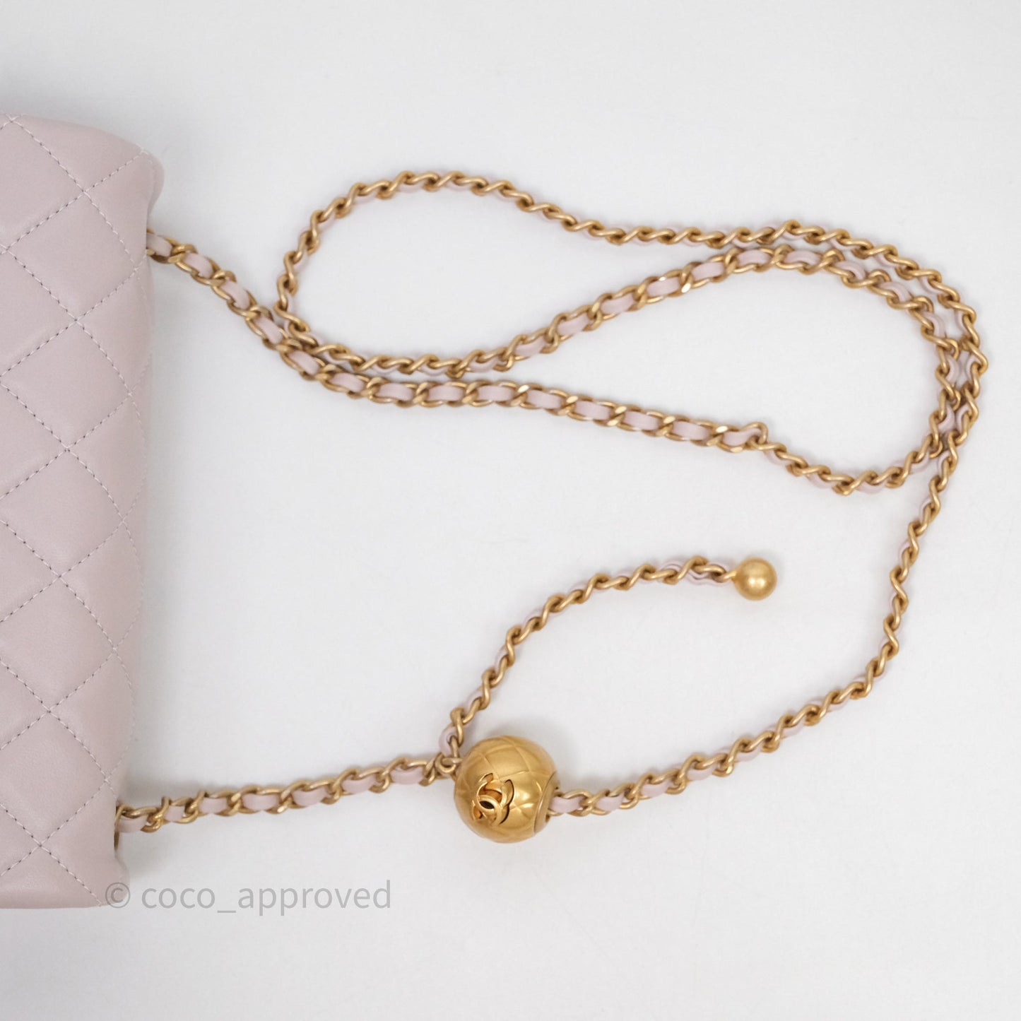 Chanel Mini Rectangular Pearl Crush Lilac Lambskin Aged Gold Hardware