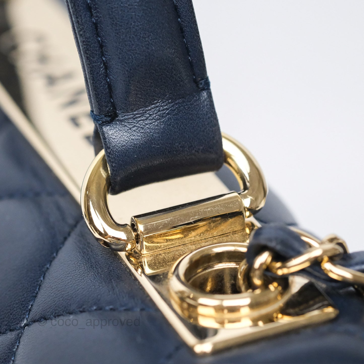 Chanel Small Trendy CC Navy Lambskin Gold Hardware