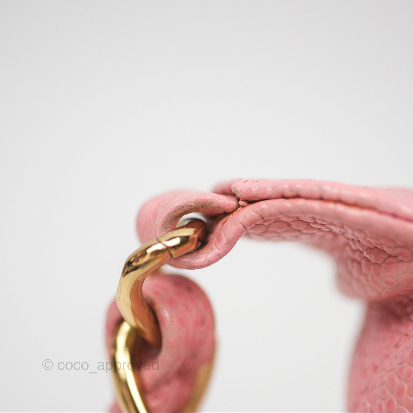 Chanel Vintage CC Quilted Shoulder Bag Pink Caviar Gold Hardware