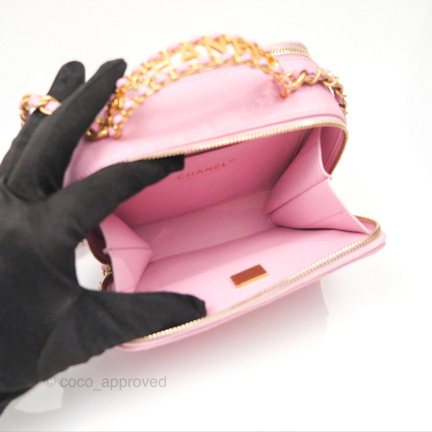 Chanel Caviar Quilted Pick Me Up Small Vanity Case Light Pink