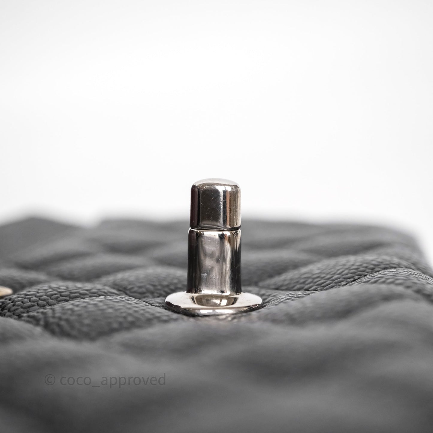 Chanel Classic M/L Medium Flap Quilted Black Caviar Silver Hardware