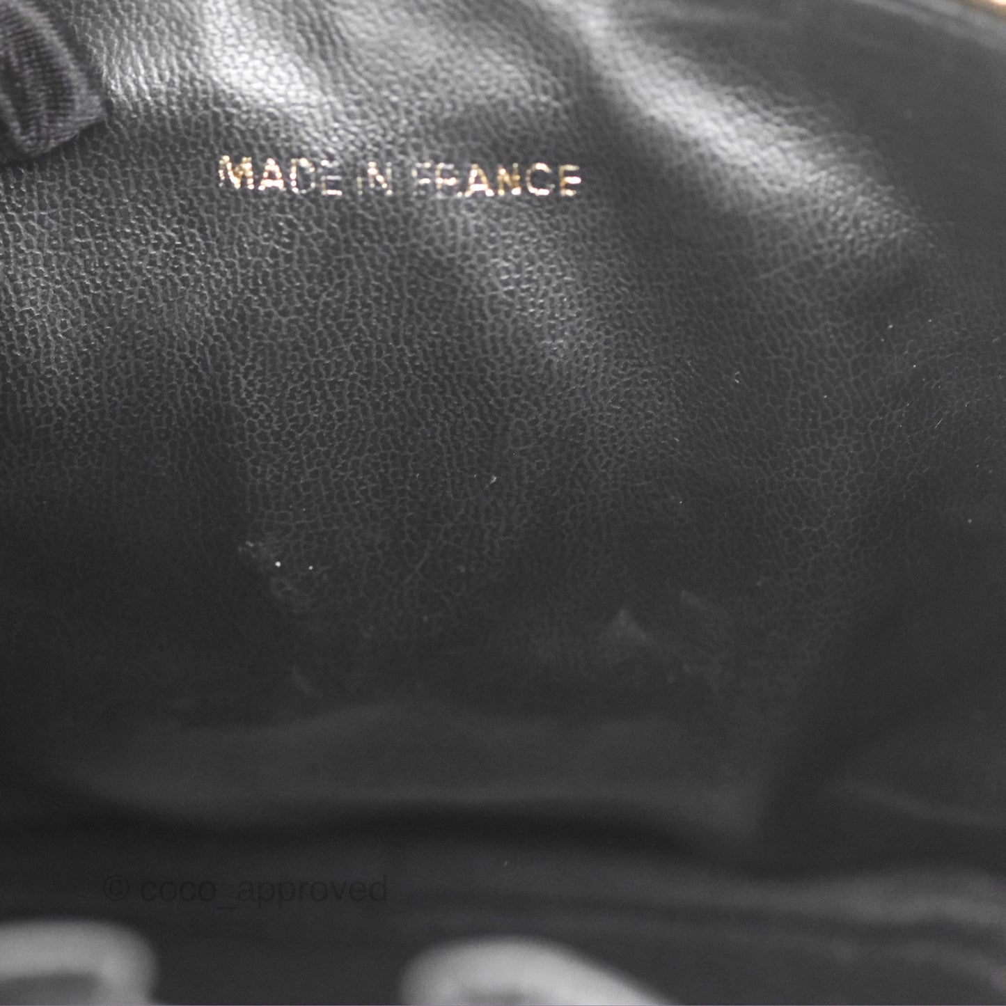 Chanel Vintage Vanity Case Black Caviar Gold Hardware