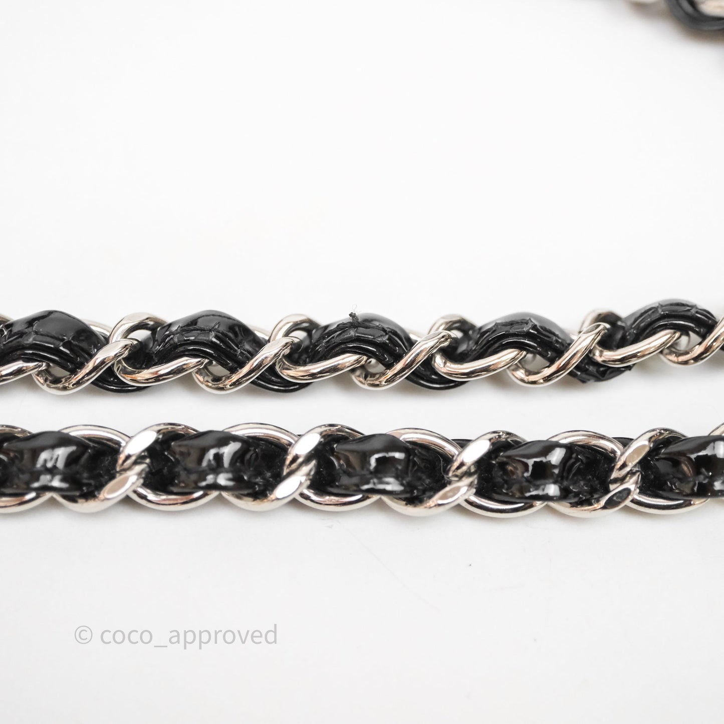 Chanel Quilted Medium Flap Black Patent Silver Hardware