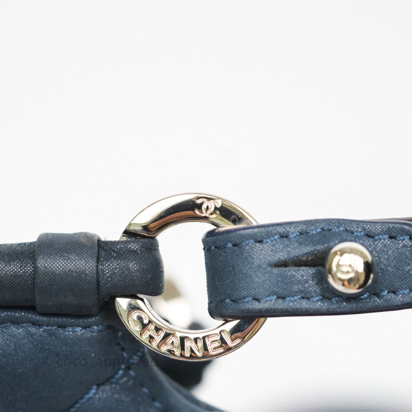 Chanel Small Sea Hit Tote Navy Iridescent Calfskin Silver Hardware