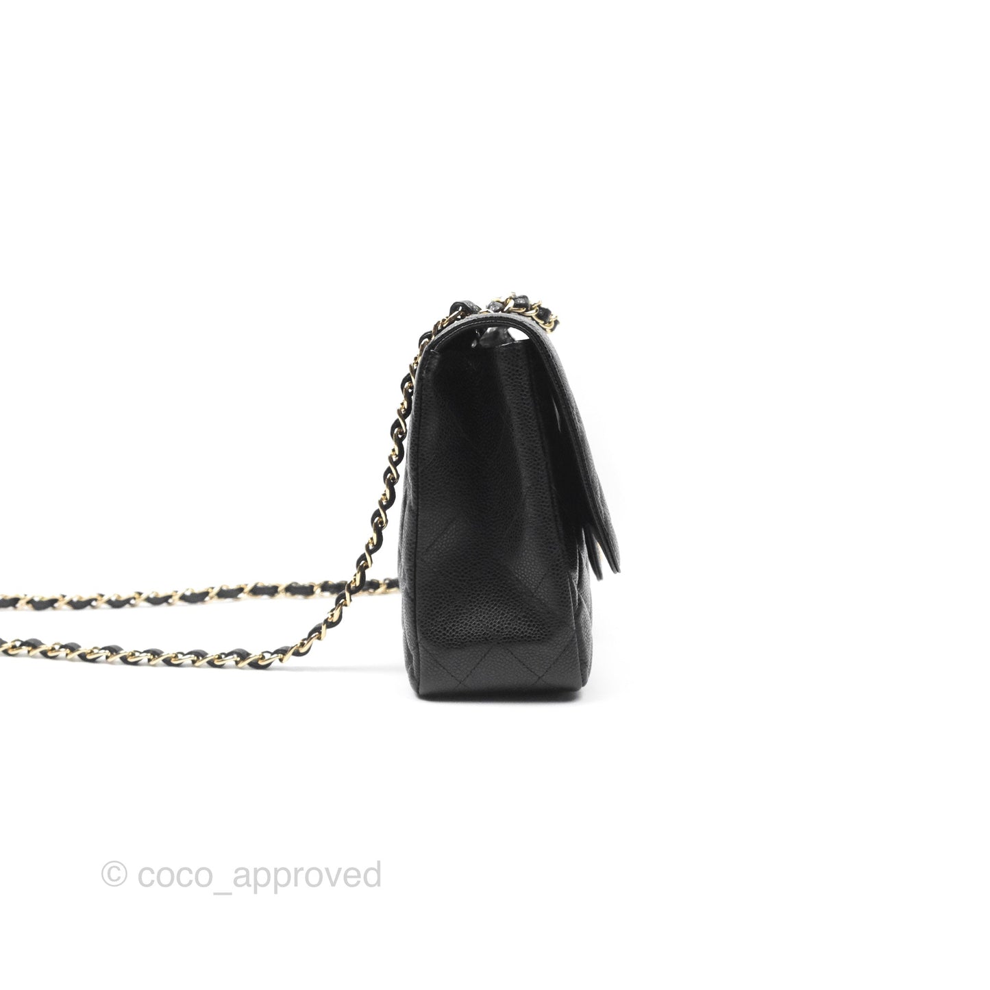 Chanel Jumbo Single Flap Black Caviar Gold Hardware
