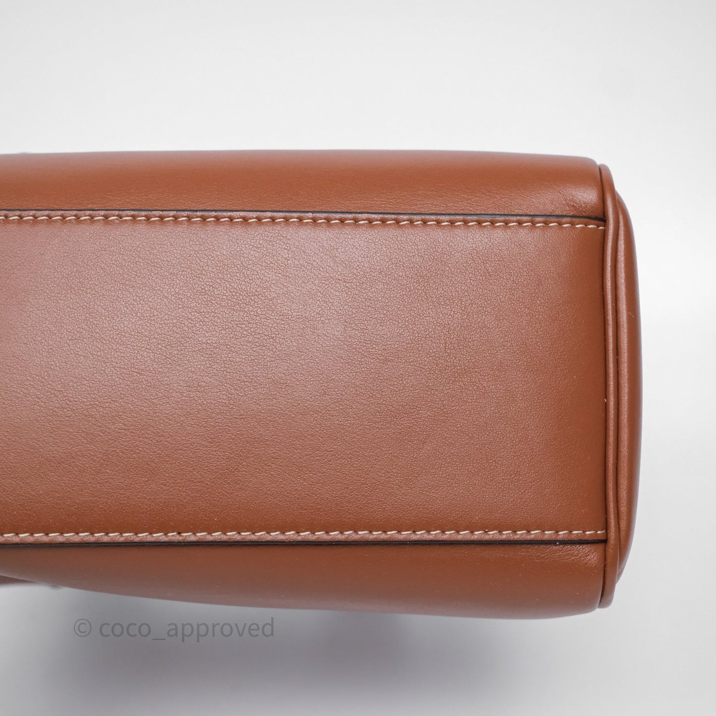 Celine Small Boston Bag Tan Calfskin Gold Hardware