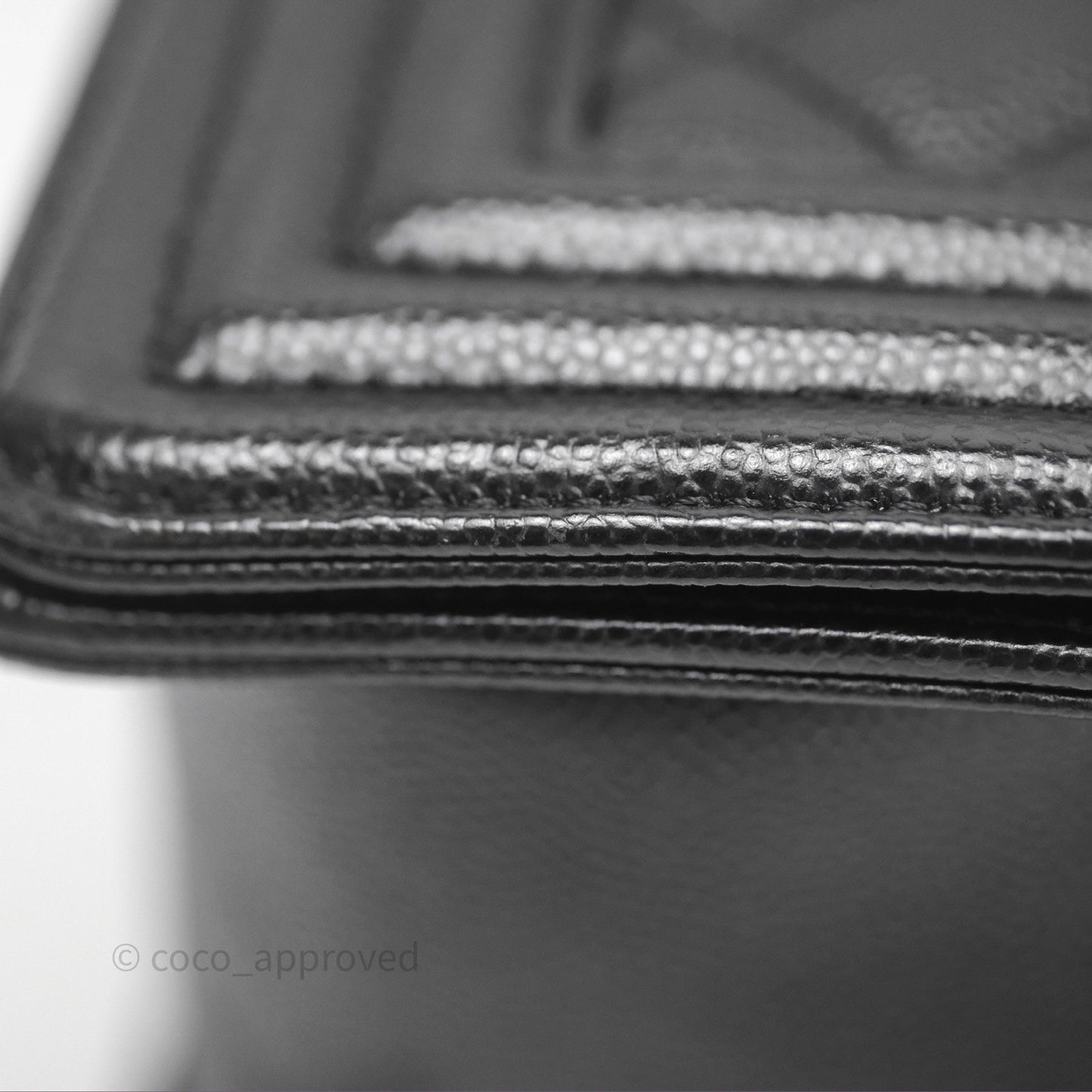 Chanel Quilted Medium Boy Black Caviar Ruthenium Hardware
