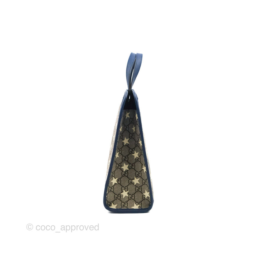 Gucci Tote Bag GG Supreme Monogram Stars Navy