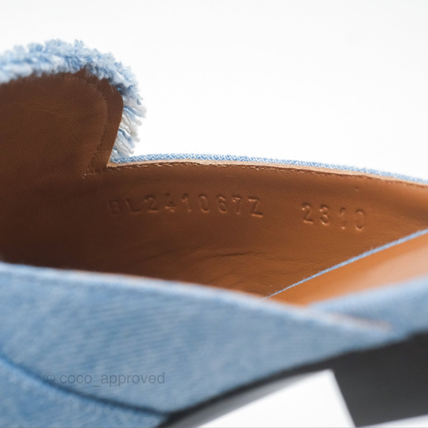Hermès Oz Mule Denim Bleu Clair Palladium Hardware Size 37C