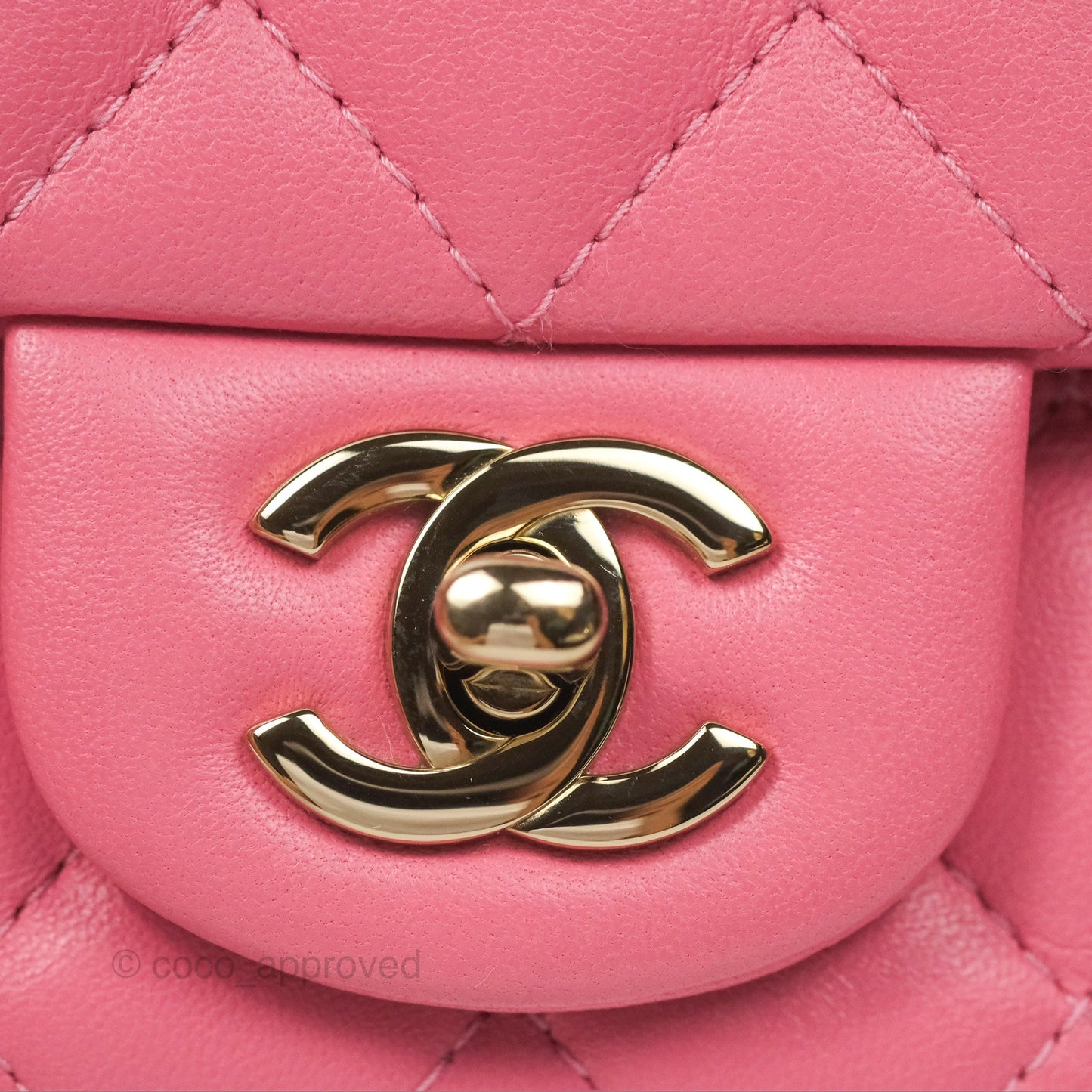 Chanel Quilted Mini Square Lambskin Pink Gold Hardware