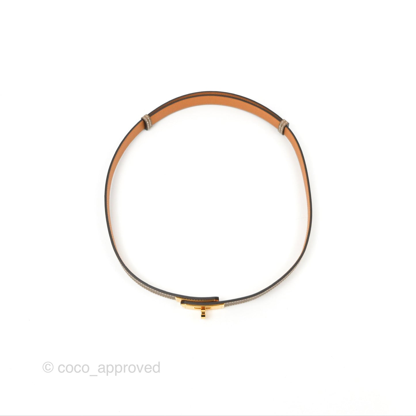 Hermès Kelly Buckle Belt Etoupe Epsom Gold Hardware
