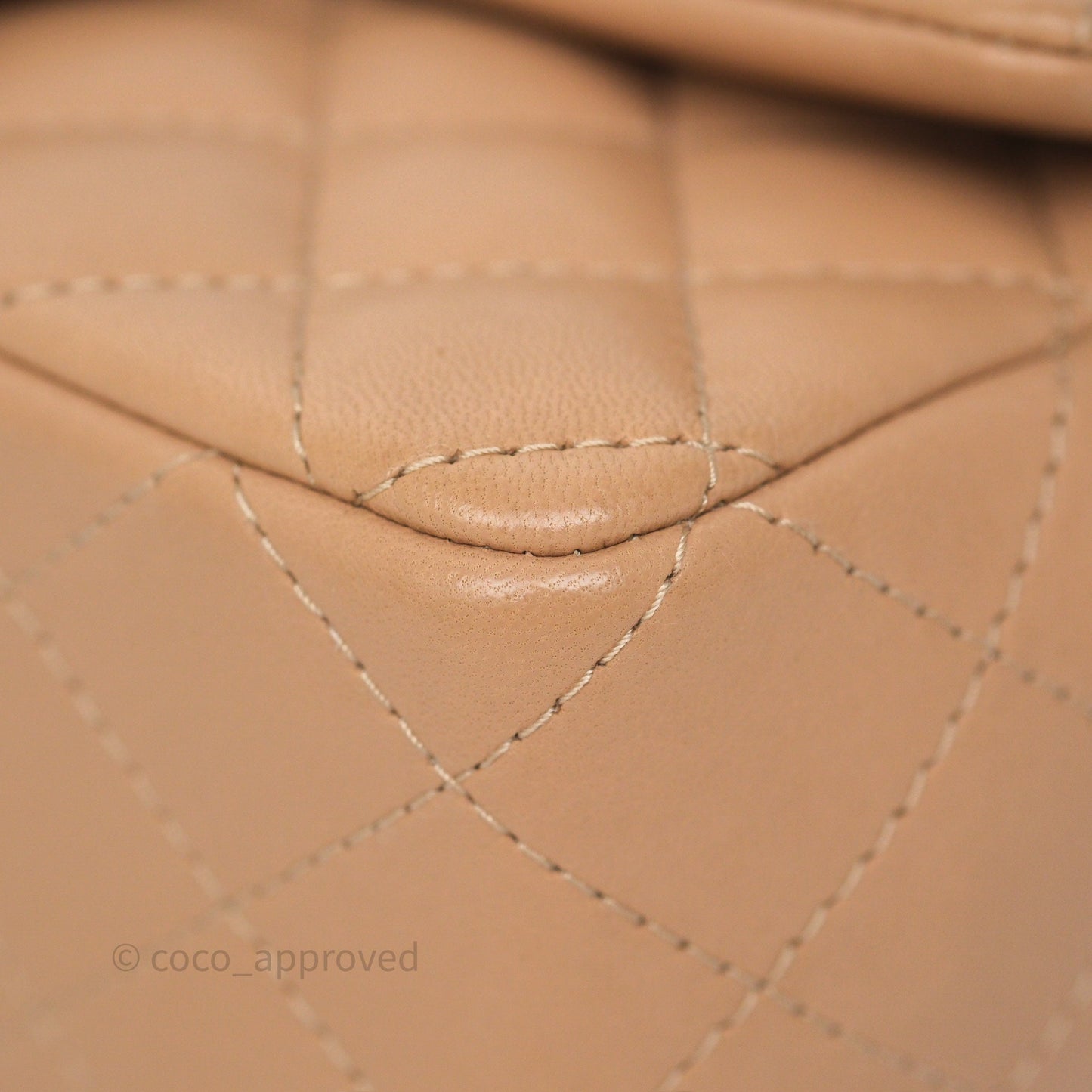 Chanel Mini Rectangular Quilted Beige Lambskin Gold Hardware