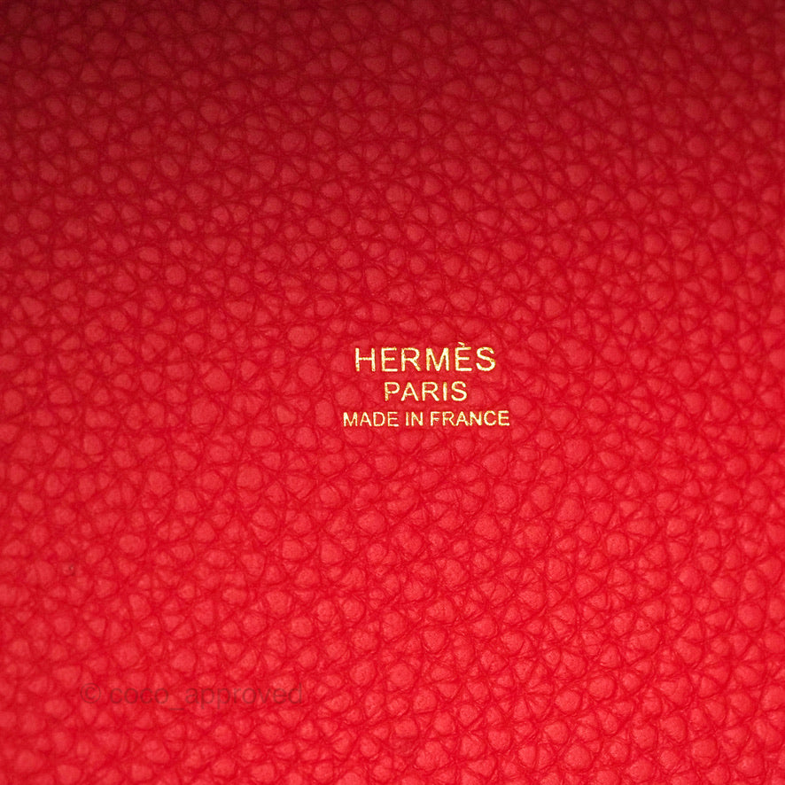 Hermès Picotin 22 Red Rouge Clemence Gold Hardware