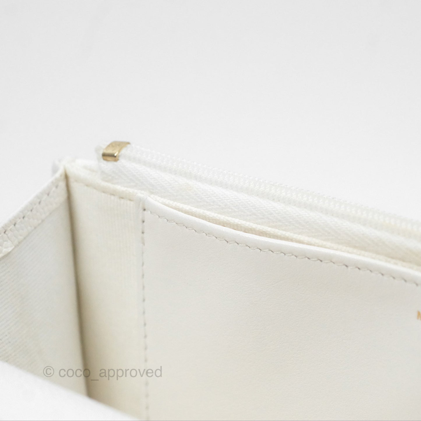 Chanel Quilted Classic Wallet on Chain WOC White Caviar Gold Hardware
