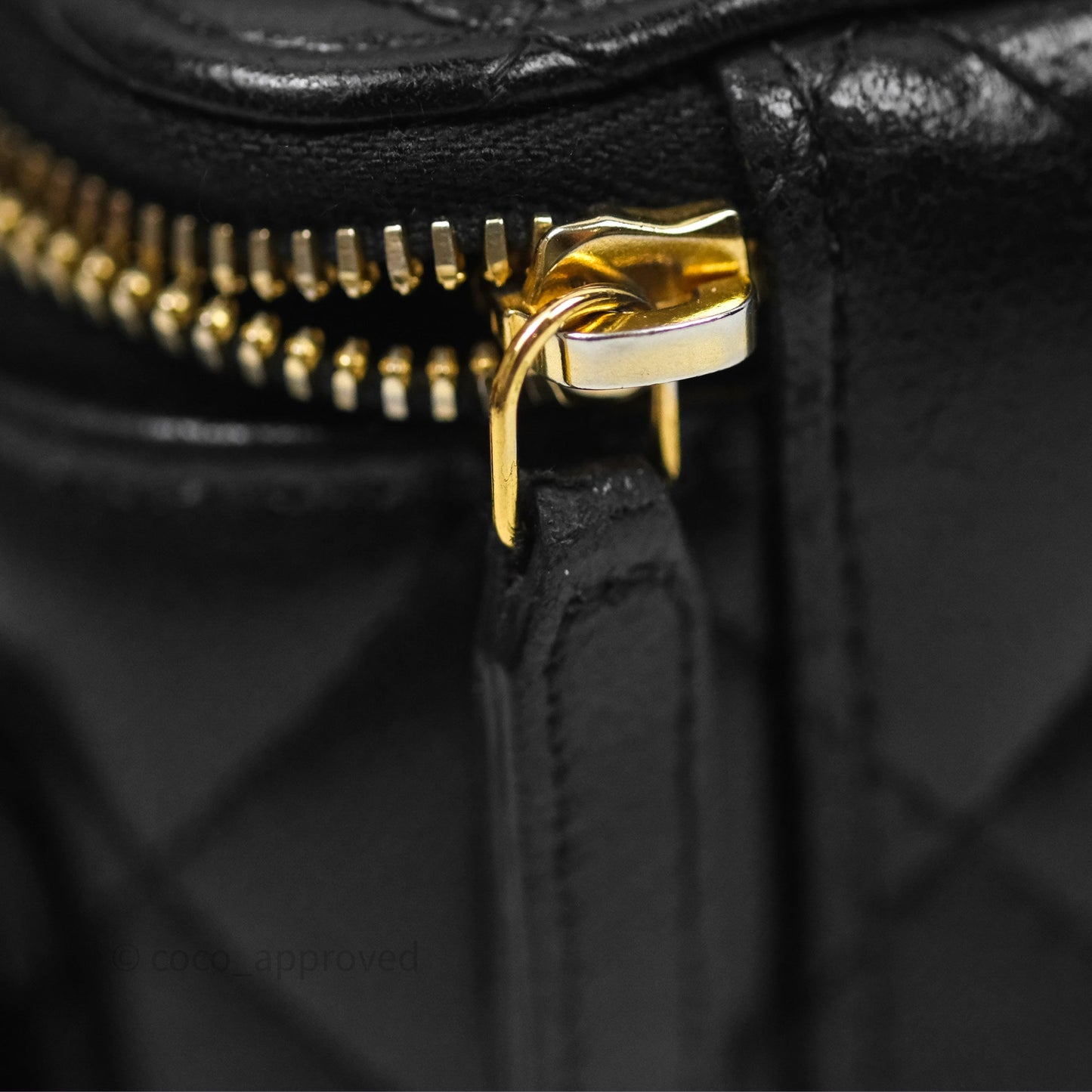 Chanel Cargo Pocket Top Handle Vanity with Chain Black Shiny Lambskin Gold Hardware 22K