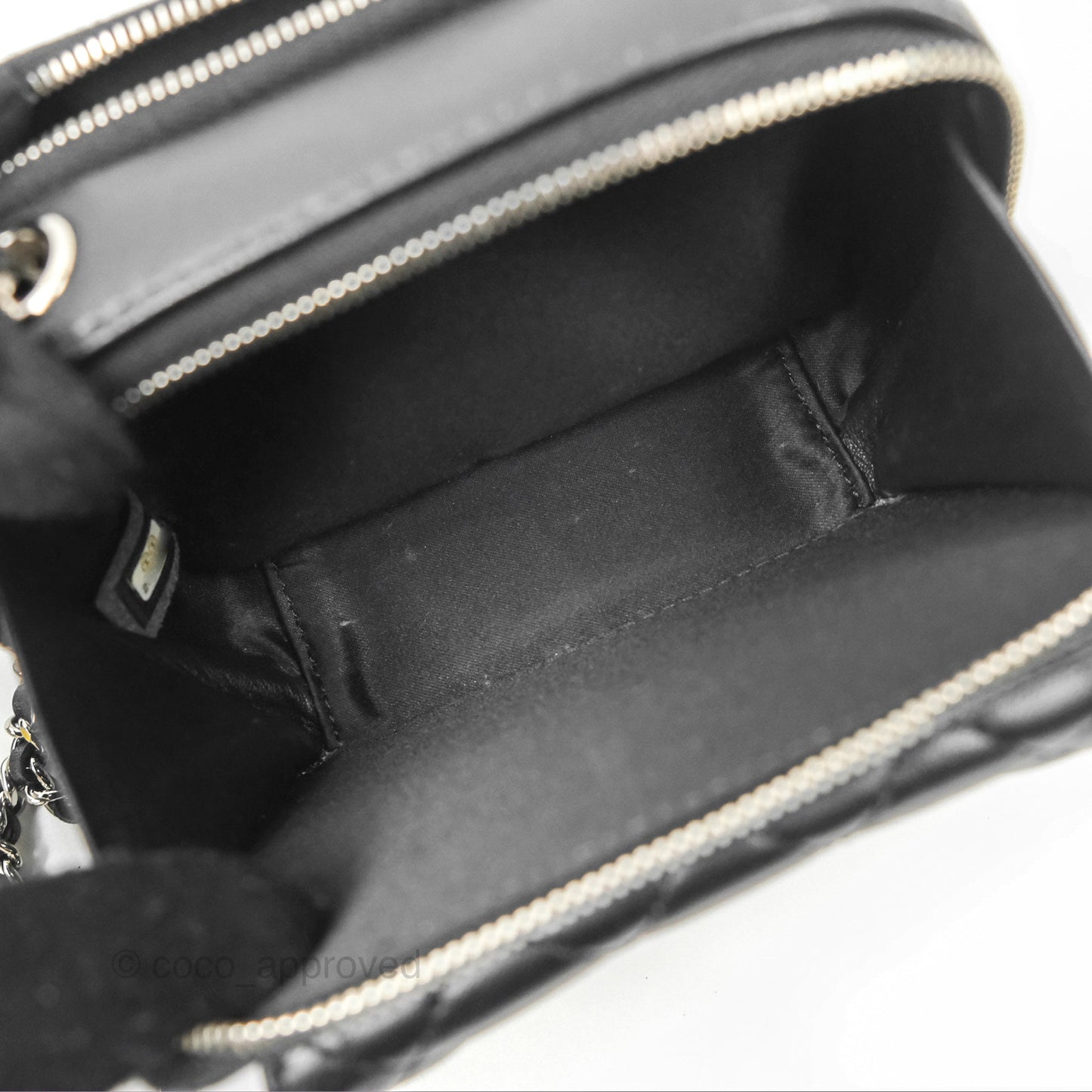 Chanel Small Pocket Box Camera Case Black Lambskin Silver Hardware