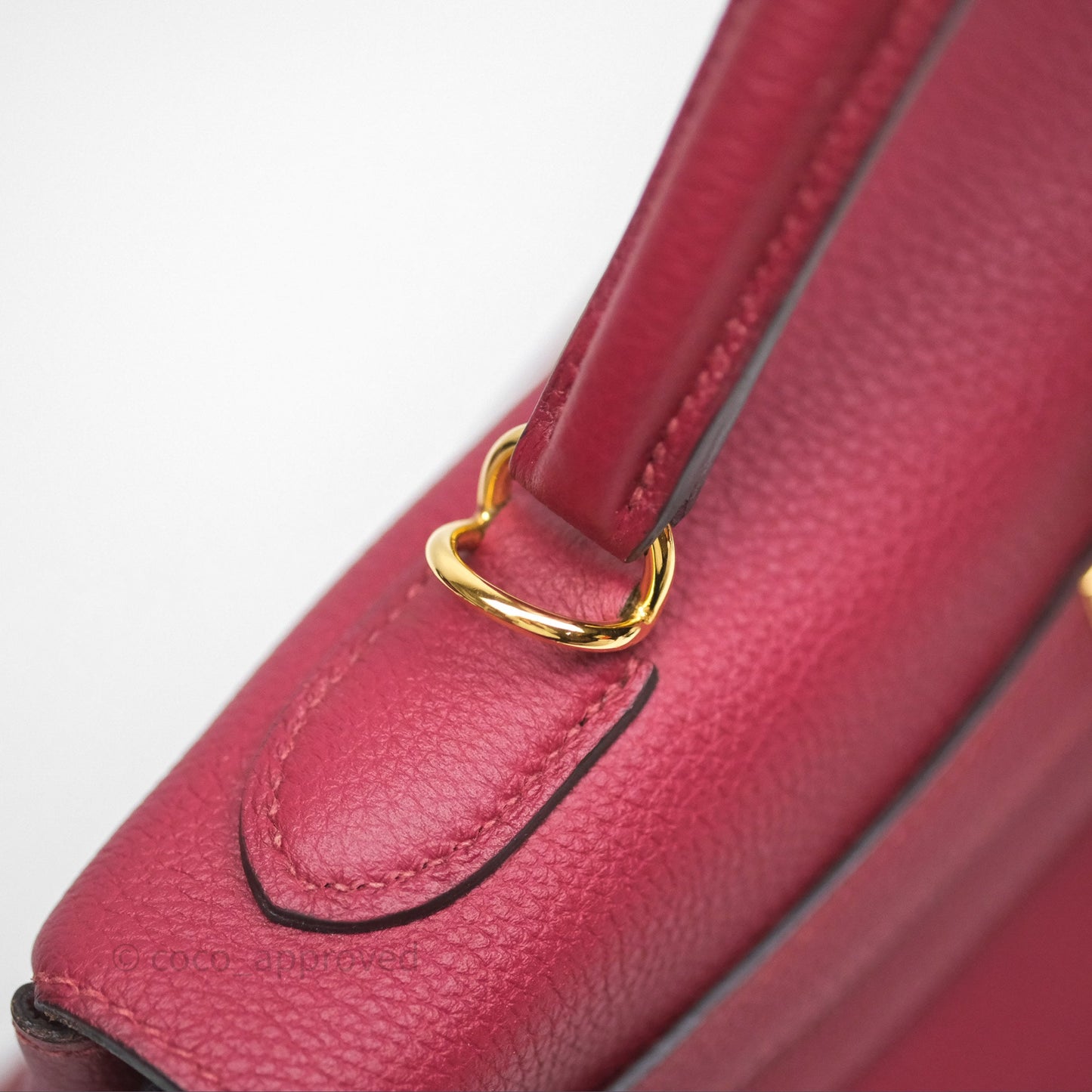 Hermès Kelly 32 Retourne Rouge Grenat K1 Togo Gold Hardware