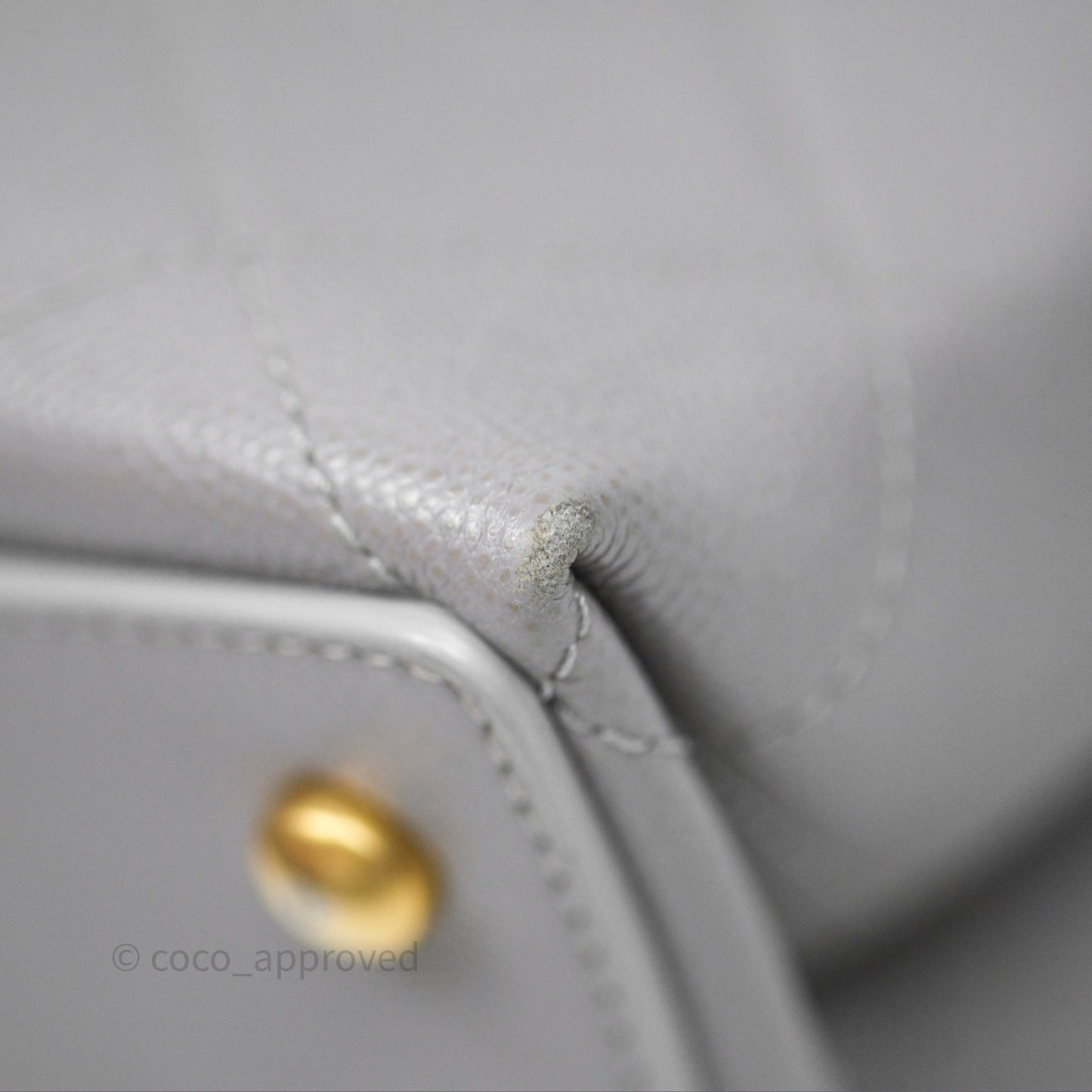 Chanel Drawstring Bucket Bag Grey Grained Calfskin Aged Gold Hardware