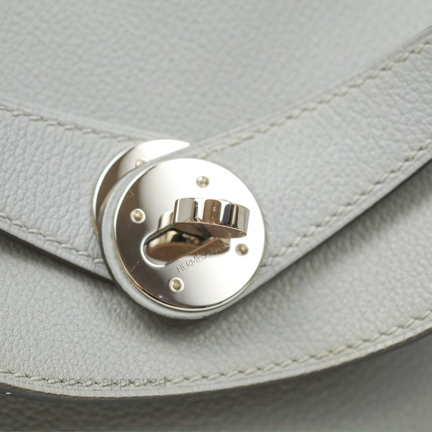 Hermès Lindy 30 Bleu Glacier Evercolor Palladium Hardware