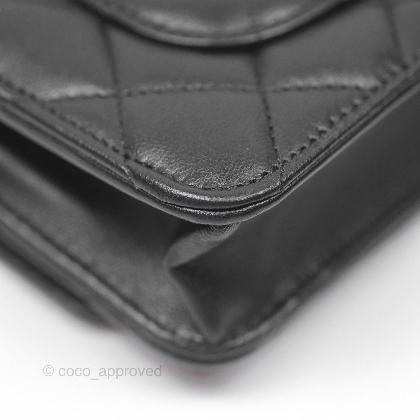 Chanel Quilted Classic Wallet on Chain WOC Black Lambskin Gold Hardware