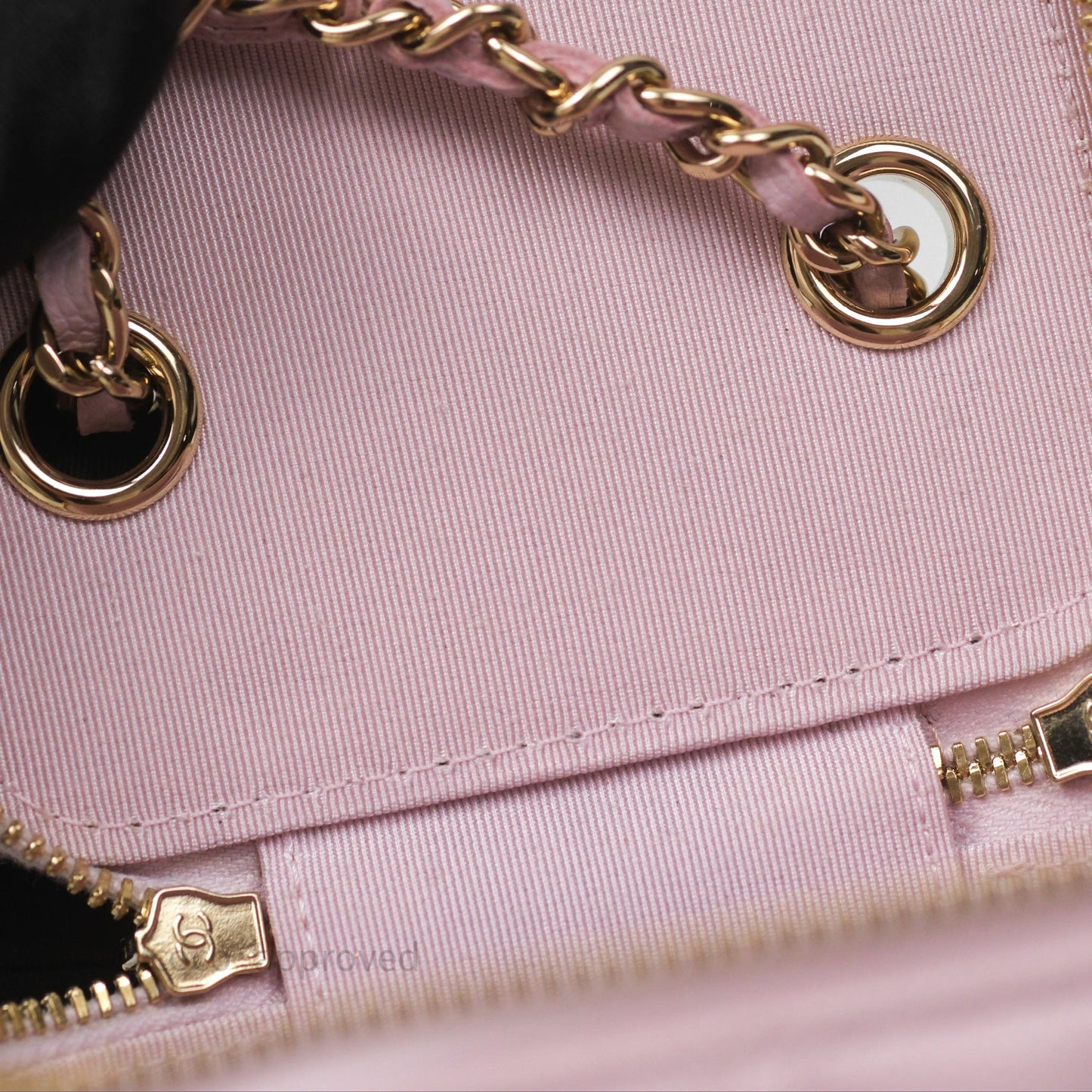 Chanel Mini Vanity With Chain Lilac Caviar Gold Hardware