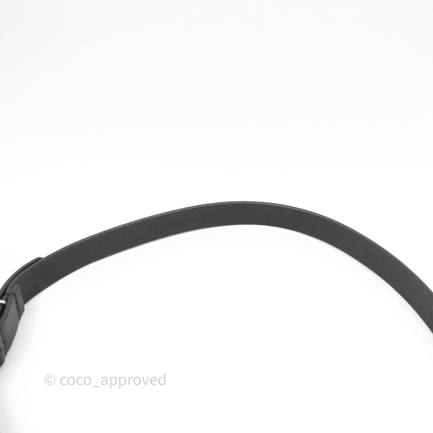 Chanel Crystal CC Belt Black Silver Hardware Size 75 20S